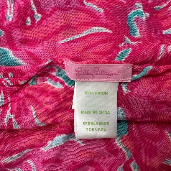 Lilly Pulitzer Pink & Turquoise Large Rayon Resort Infinity Loop Scarf - Picture 3 of 5